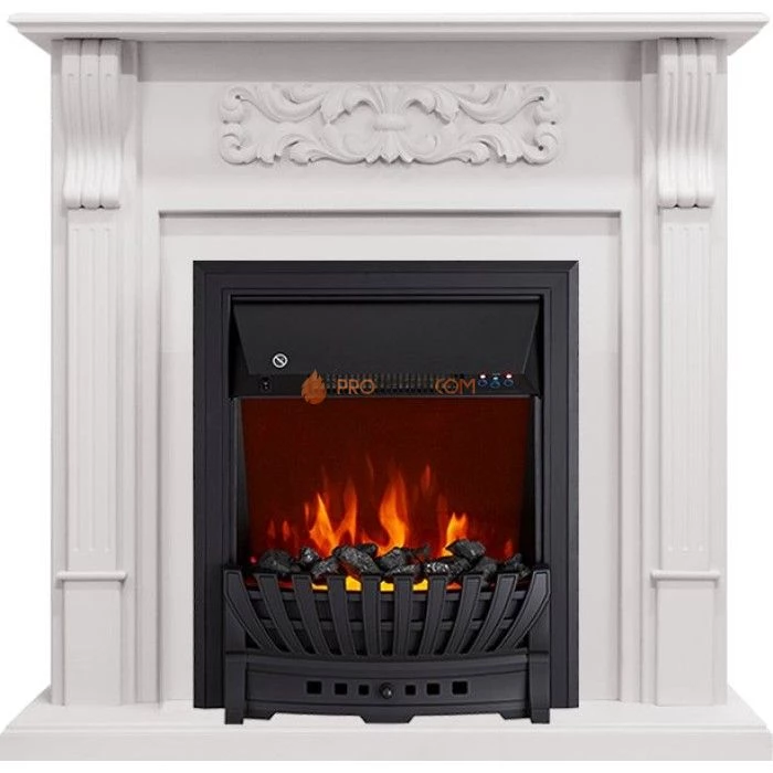 Каминокомплект Royal Flame Venice - Фактурный белый с очагом Aspen Black