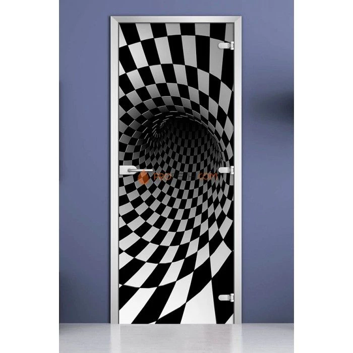 Стеклянная межкомнатная дверь DoorWood с фотопечатью Abstraction-08, 2000х800 мм