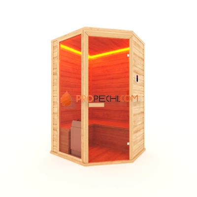 Финская сауна НКЗ 3-местная угловая 115x160x200 см