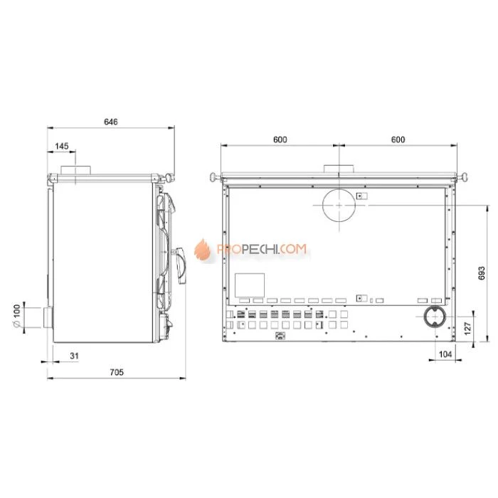 Печь-камин La Nordica Alaska Nero antracite (черный антрацит)