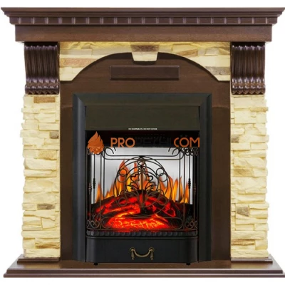 Каминокомплект Royal Flame Dublin - Темный дуб / Сланец с очагом Majestic FX M Black