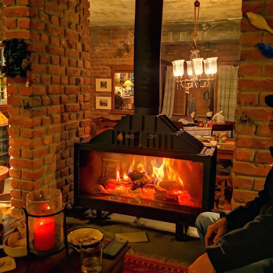 Каминная топка Liseo Castiron LCI 11 GDF двусторонняя