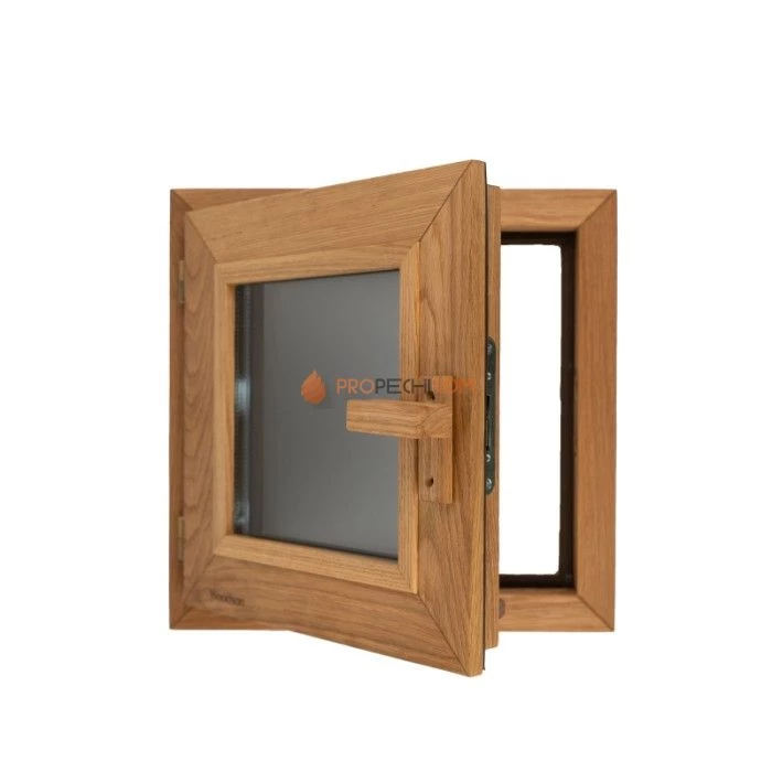 Окно Woodson PRO 40x40, стекло GREY ольха, левое
