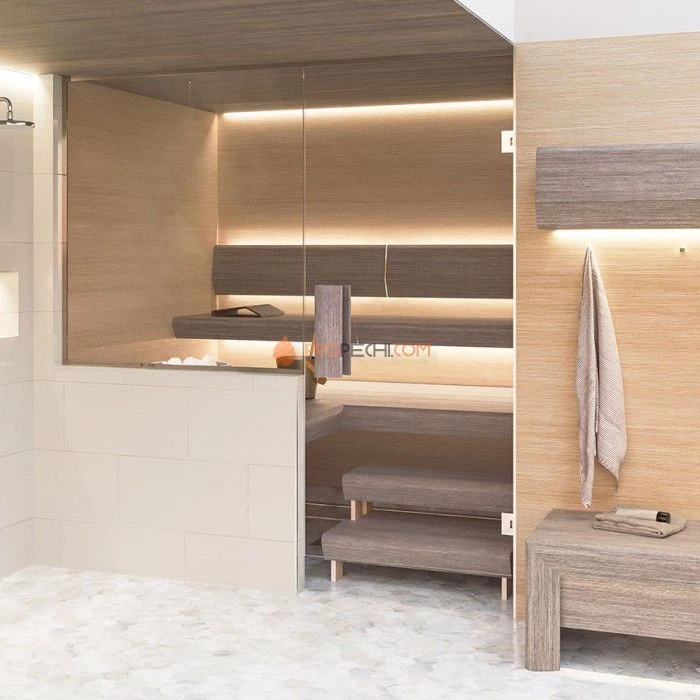 Угловое сиденье для бани и сауны Cariitti Taive правостороннее (Хемлок)