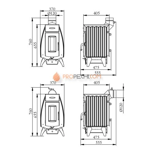 Печь отопительная TMF Огонь-Батарея 5Б антрацит
