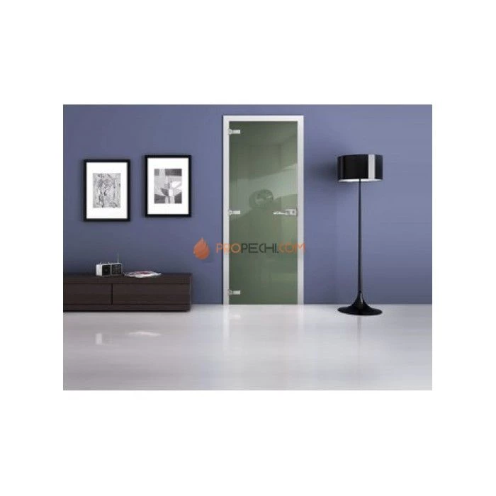 Стеклянная межкомнатная дверь DoorWood с фотопечатью Ral 6021, 2000х800 мм