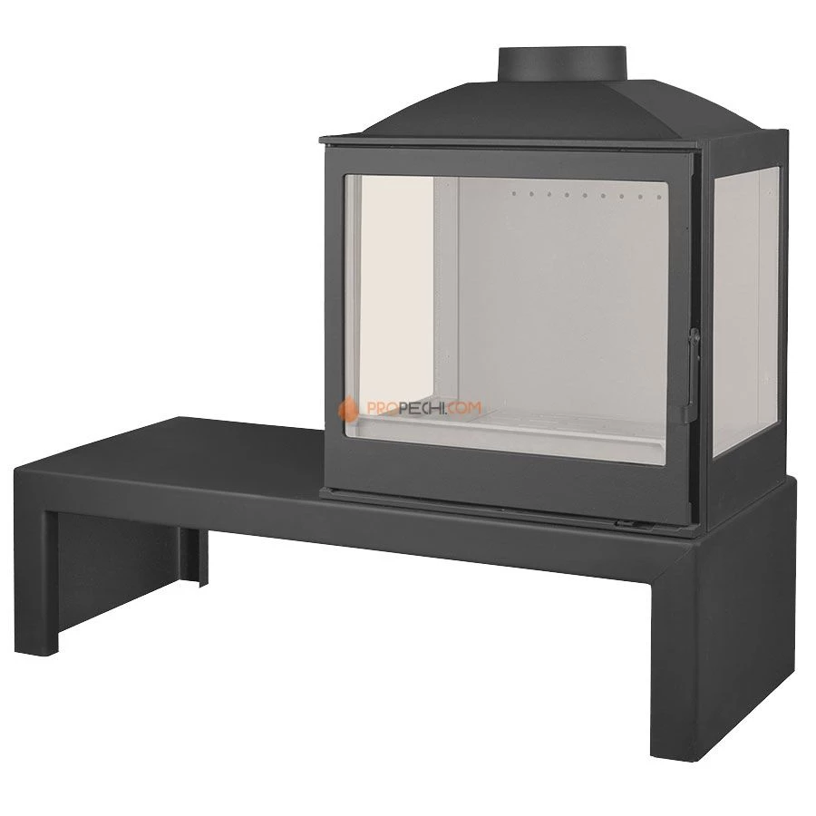 Печь-камин Liseo Castiron LCI 5 GFLR Table, два боковых стекла