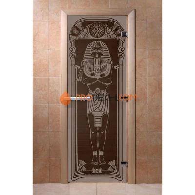 Дверь для бани DoorWood с рисунком Египет Черный жемчуг, 2000x800 мм