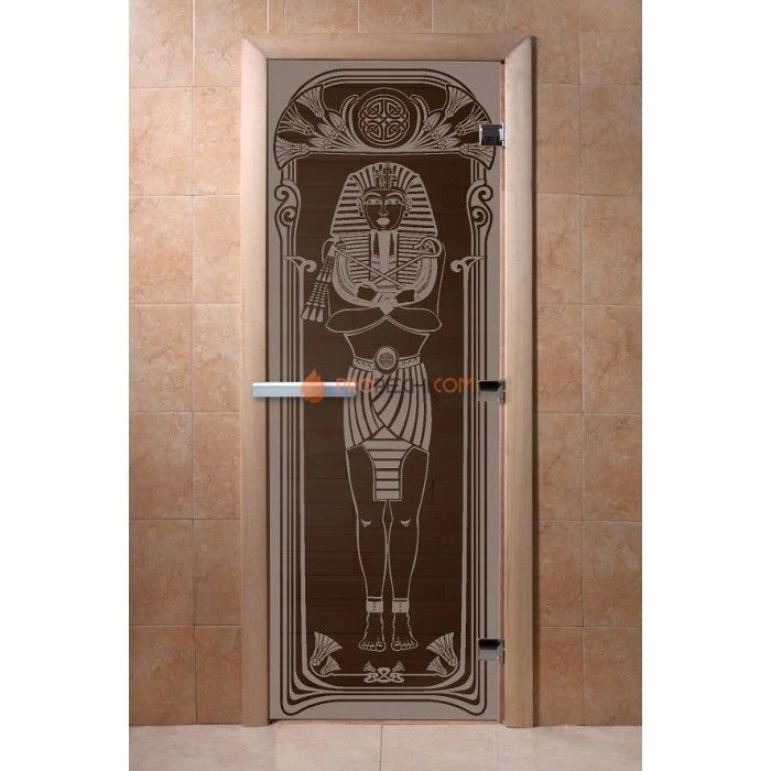 Дверь для бани DoorWood с рисунком Египет Черный жемчуг, 2000x800 мм