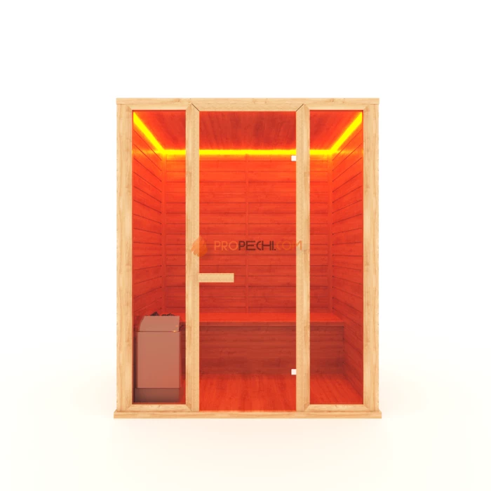 Финская сауна НКЗ 3-местная прямая 110x180x200 см , вход со стороны 180 см