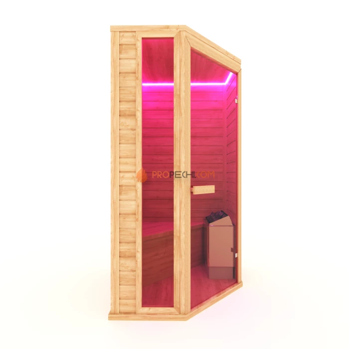 Финская сауна НКЗ 1-местная угловая 95x120x200 см
