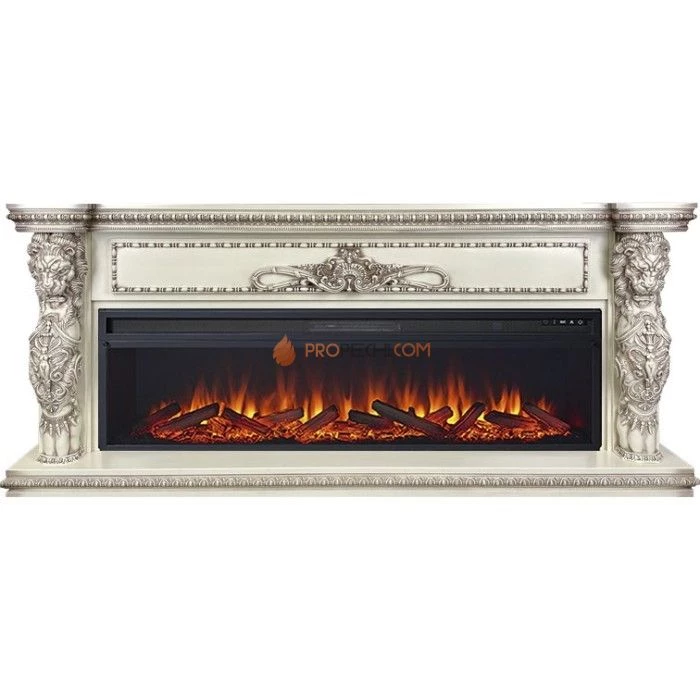 Каминокомплект Royal Flame Windsor 60 - Слоновая кость с темной патиной с очагом Vision 60 LOG LED