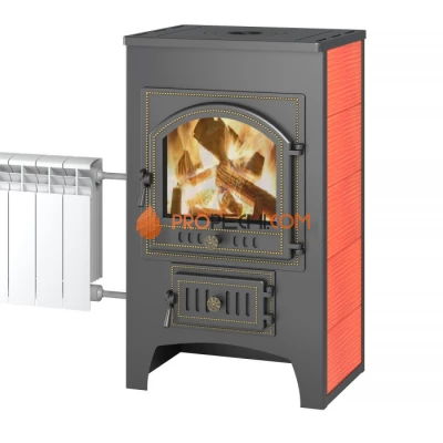 Печь-камин Везувий Пк-01(205) С Плитой И Т/О Красный