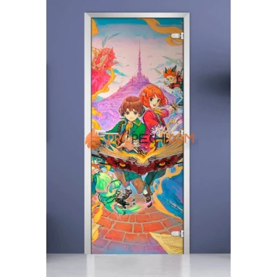 Стеклянная межкомнатная дверь DoorWood с фотопечатью Kids-12, 2000х800 мм