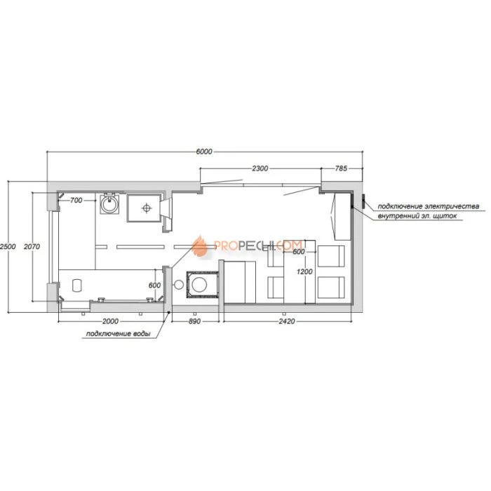Каркасная баня Woodson Panoramic 6
