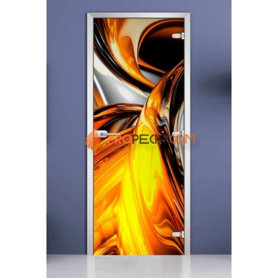 Стеклянная межкомнатная дверь DoorWood с фотопечатью Abstraction-11, 2000х700 мм