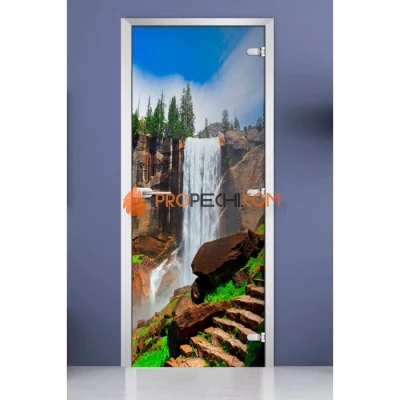 Стеклянная межкомнатная дверь DoorWood с фотопечатью Nature-18, 2000х800 мм