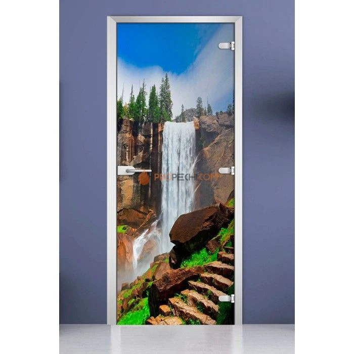 Стеклянная межкомнатная дверь DoorWood с фотопечатью Nature-18, 2000х600 мм