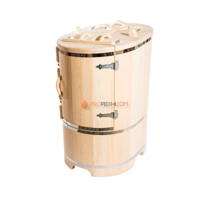 Фитобочка овальная НКЗ PREMIUM из кедра, со скошенной крышкой, 130x78x100 см / 25 мм
