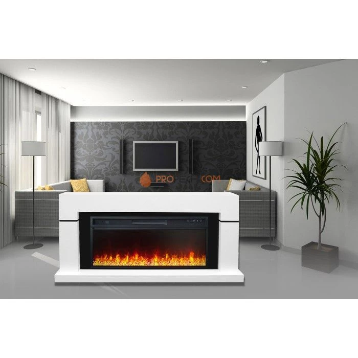 Каминокомплект Royal Flame Lindos 42 SFT - Серый мрамор (Ширина 1470мм) с очагом Vision 42 LOG LED