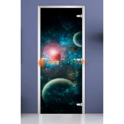 Стеклянная межкомнатная дверь DoorWood с фотопечатью Space-16, 2000х800 мм