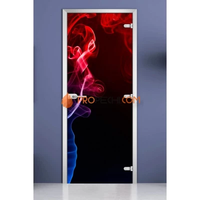 Стеклянная межкомнатная дверь DoorWood с фотопечатью Abstraction-10, 2000х600 мм