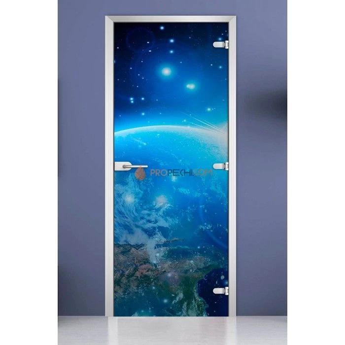 Стеклянная межкомнатная дверь DoorWood с фотопечатью Space-18, 2000х700 мм