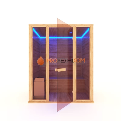 Финская сауна НКЗ 5-местная прямая 280x105x200 см, вход со стороны 280 см