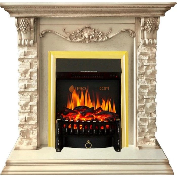 Каминокомплект Royal Flame Adriana - Cлоновая кость с очагом Fobos FX Brass