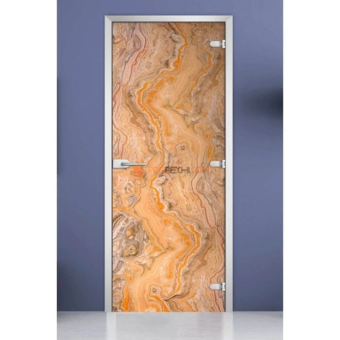 Стеклянная межкомнатная дверь DoorWood с фотопечатью Textures-16, 2000х700 мм