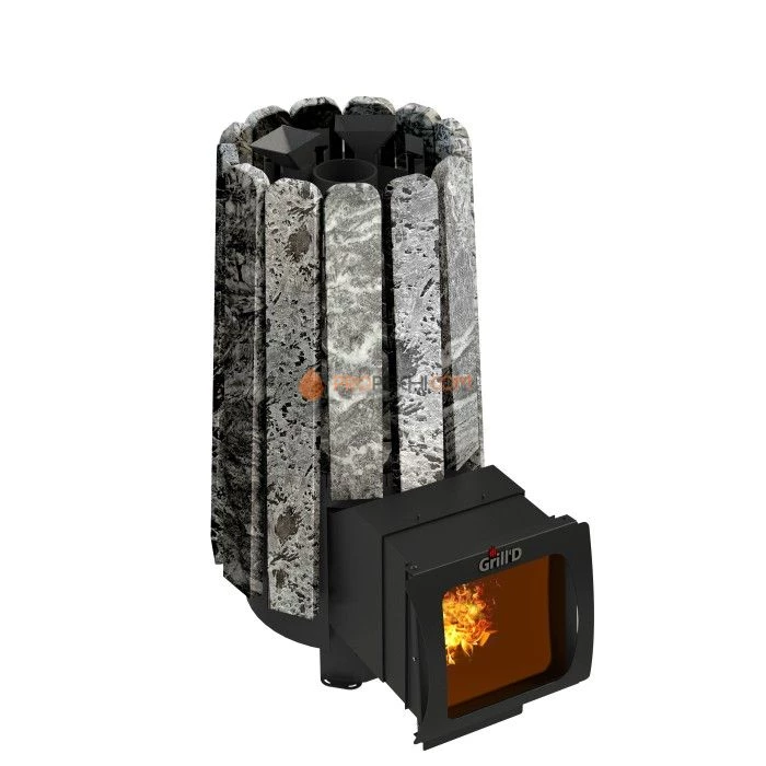 Дровяная печь для бани Grill’D Cometa 180 Vega Long Window Max, Stone (Серпентинит)