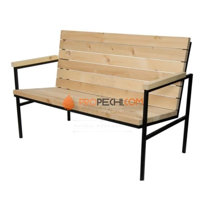 Скамья Лофт со спинкой кедр (черный)