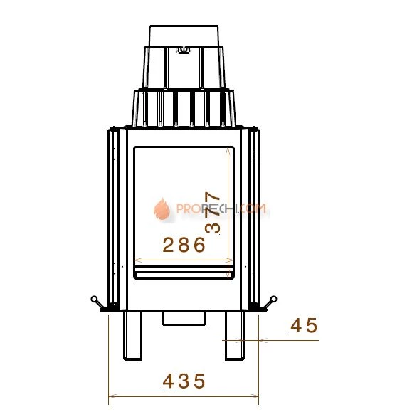 Каминная топка Liseo Castiron LCI 11 GDF двусторонняя