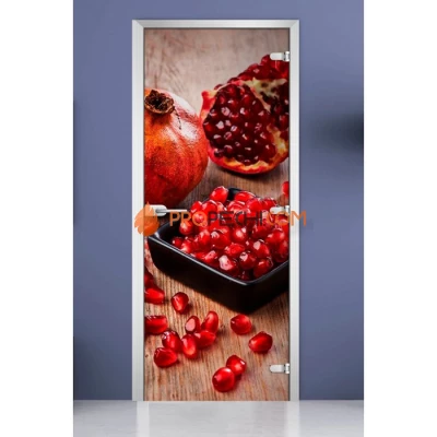 Стеклянная межкомнатная дверь DoorWood с фотопечатью Fruite-16, 2000х600 мм