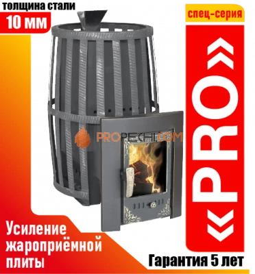 Банная печь Березка "Витязь" 18 (Сетка) PRO Каминная дверца