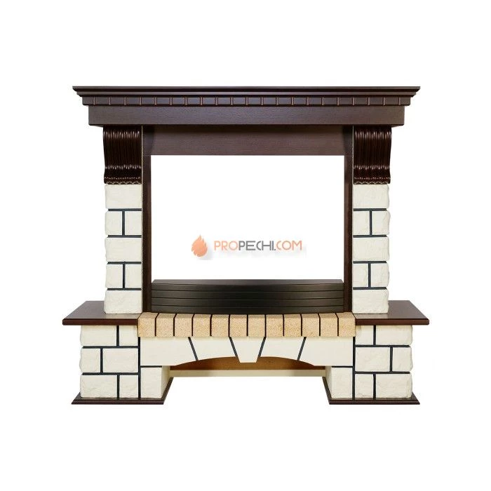 Портал Royal Flame Pierre Luxe - Темный дуб / Белый (Высота 1075мм)