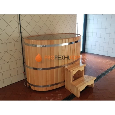 Купель овальная НКЗ из кедра, 120x120x160 см / 40 мм