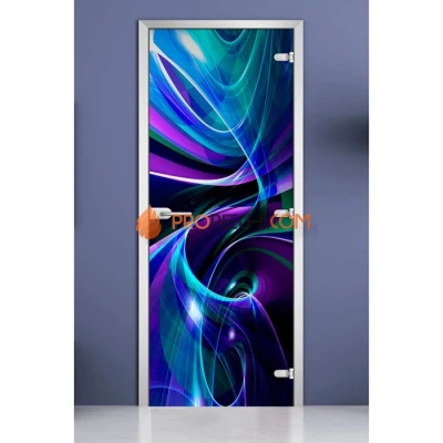 Стеклянная межкомнатная дверь DoorWood с фотопечатью Abstraction-12, 2000х600 мм