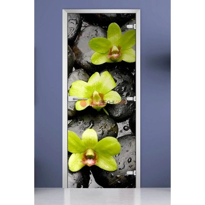 Стеклянная межкомнатная дверь DoorWood с фотопечатью Flowers-11, 2000х700 мм
