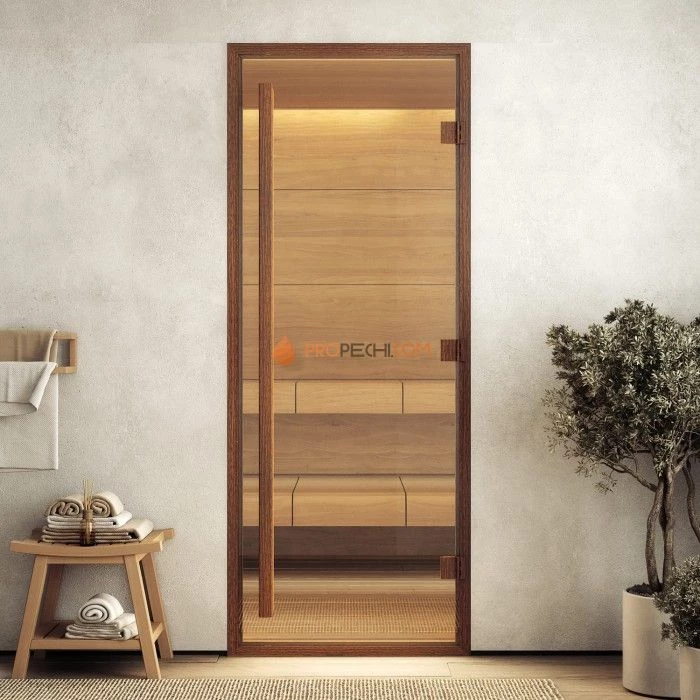 Дверь для хамама DoorWood АРТ Wood 41 Прозрачное, 1900x800 мм