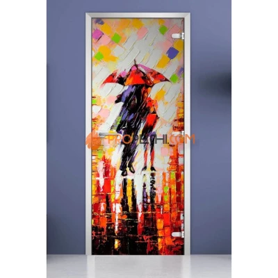 Стеклянная межкомнатная дверь DoorWood с фотопечатью Painting-14, 2000х800 мм