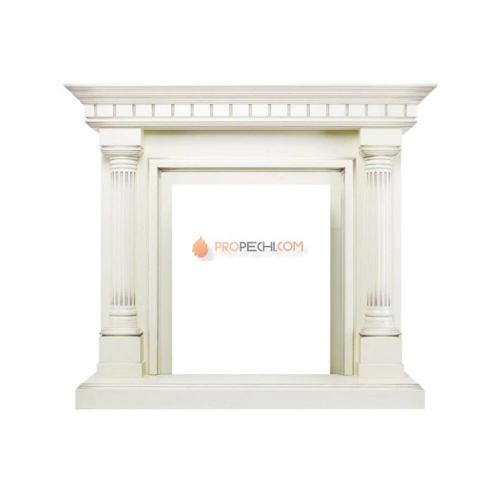 Каминокомплект Royal Flame Dallas - Слоновая кость с патиной с очагом Fobos FX Black
