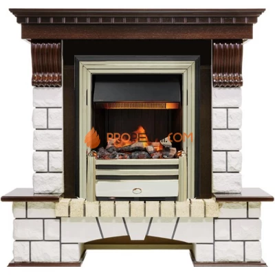 Каминокомплект Dimplex Pierre Luxe - Темный дуб / Белый (Высота 1020мм) с очагом Cavendish