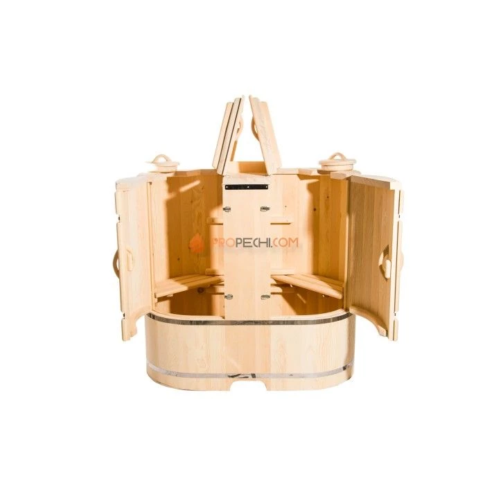 Фитобочка овальная НКЗ PREMIUM из кедра, 2-местная, 130x780x140 см / 40 мм