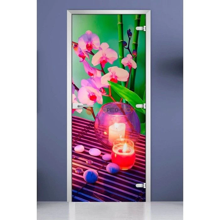 Стеклянная межкомнатная дверь DoorWood с фотопечатью Spa-06, 2000х700 мм