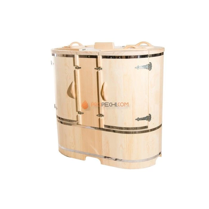Фитобочка овальная НКЗ PREMIUM из кедра, 2-местная, 130x780x140 см / 40 мм