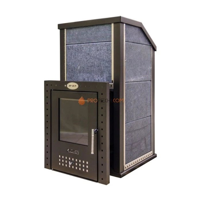 Дровяная печь для бани Klover RT 35-P ( Серпентинит 30мм)