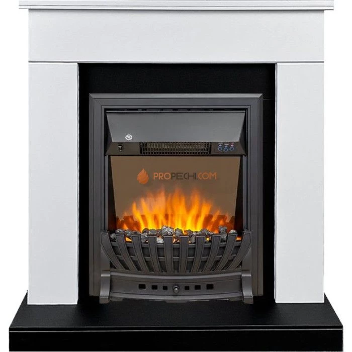 Каминокомплект Royal Flame Bergen (Разборный) - Белый с черным (Ширина 900 мм) с очагом Aspen Black