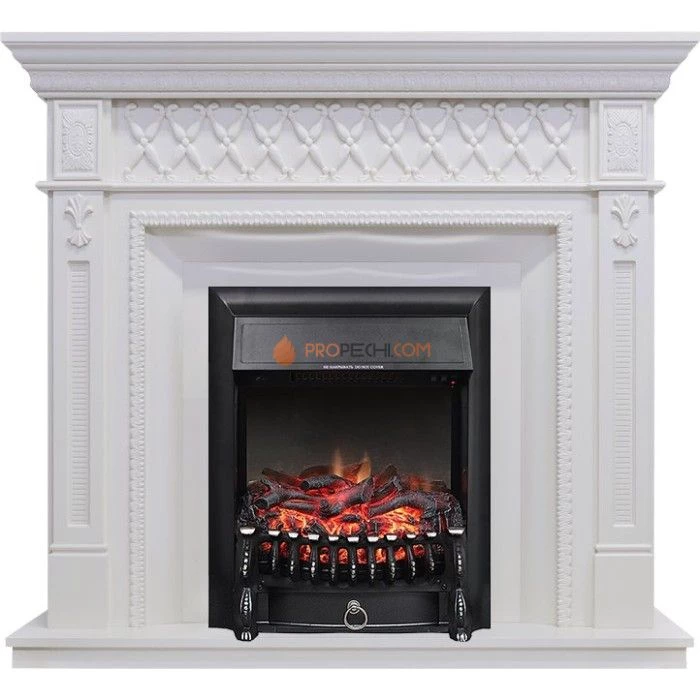 Каминокомплект Royal Flame Alexandria - Белый дуб с очагом Fobos FX Black