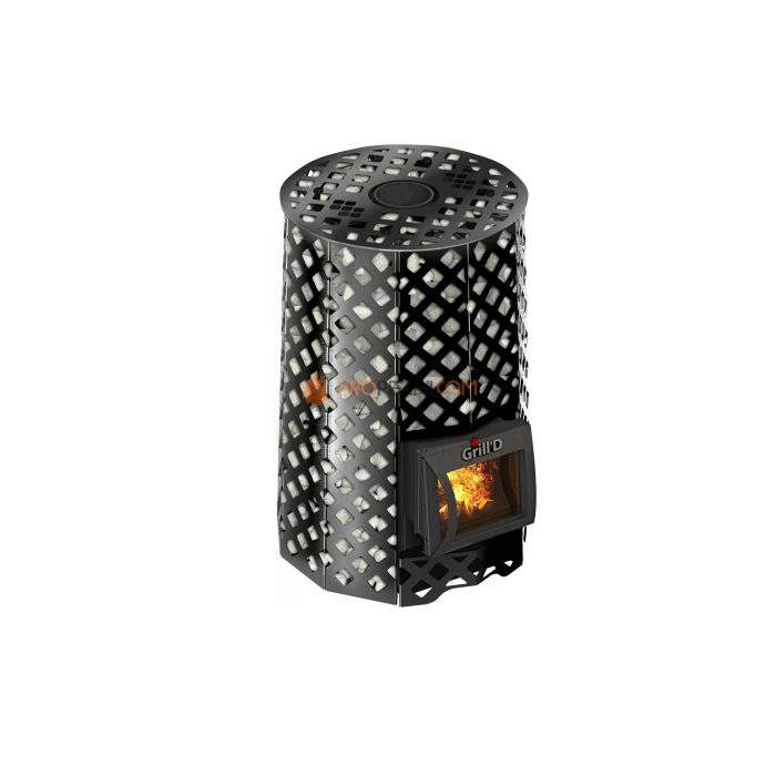 Дровяная банная печь Grill’D Violet Romb Short Pro (Камень колотый, 100 кг)
